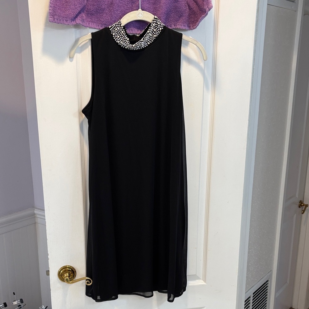 NWT Annalee + Hope Black Dress with Silver Embellished Collar